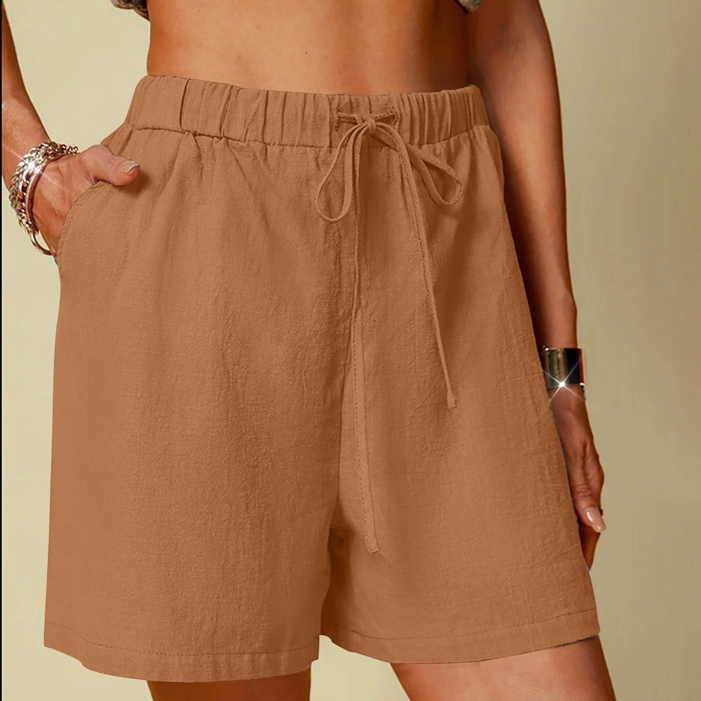 Linen Wide Leg Shorts