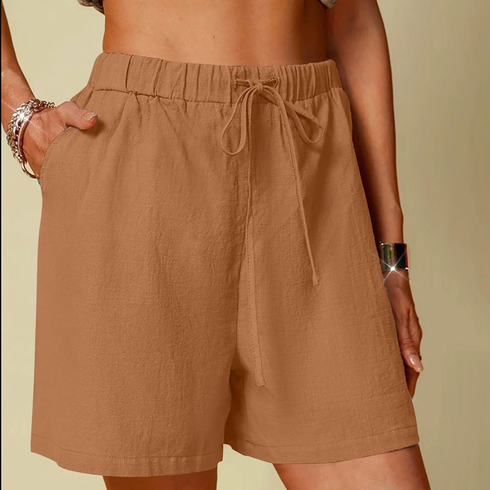 Linen Wide Leg Shorts