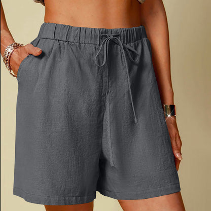 Linen Wide Leg Shorts