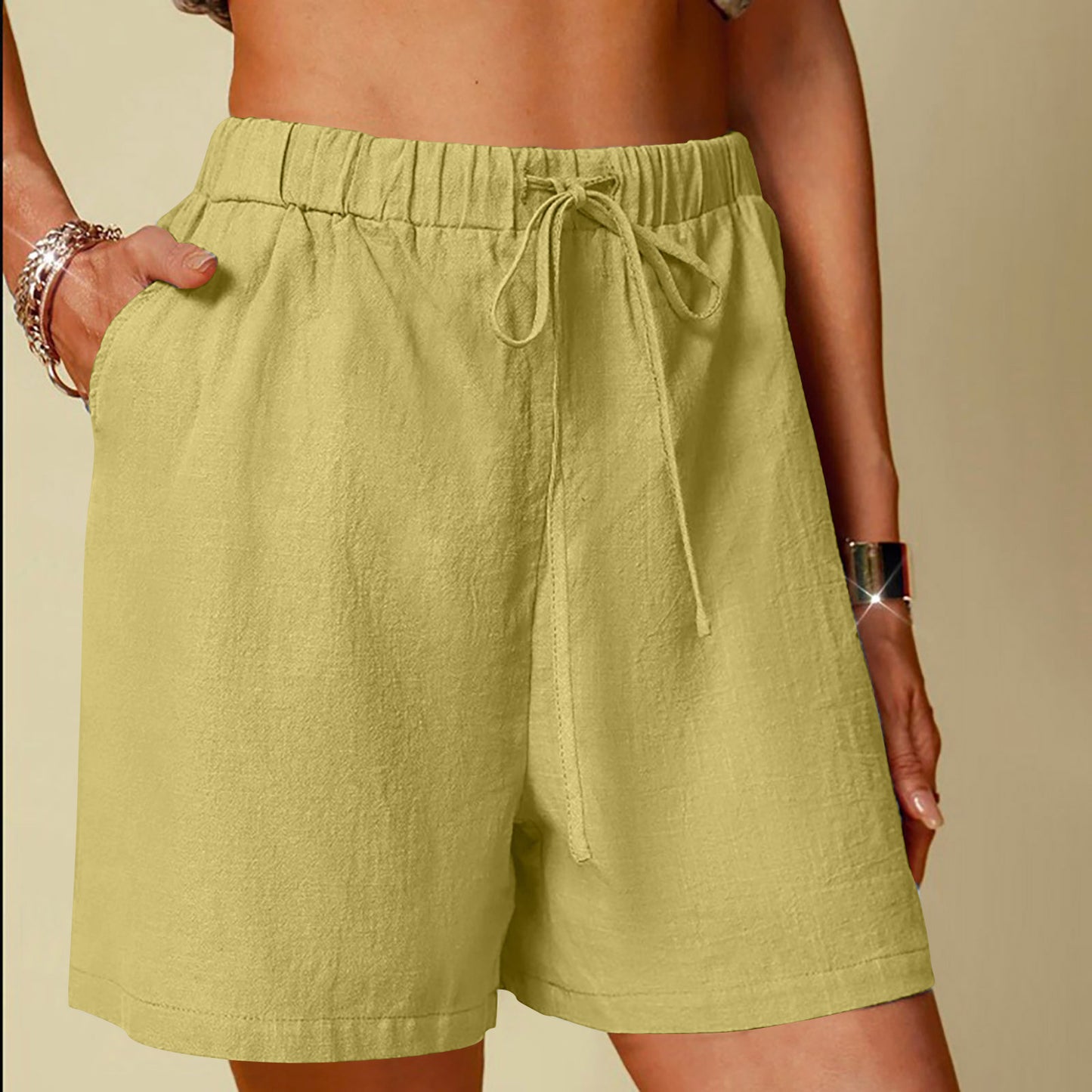 Linen Wide Leg Shorts