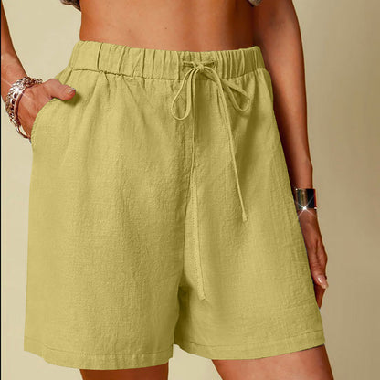 Linen Wide Leg Shorts