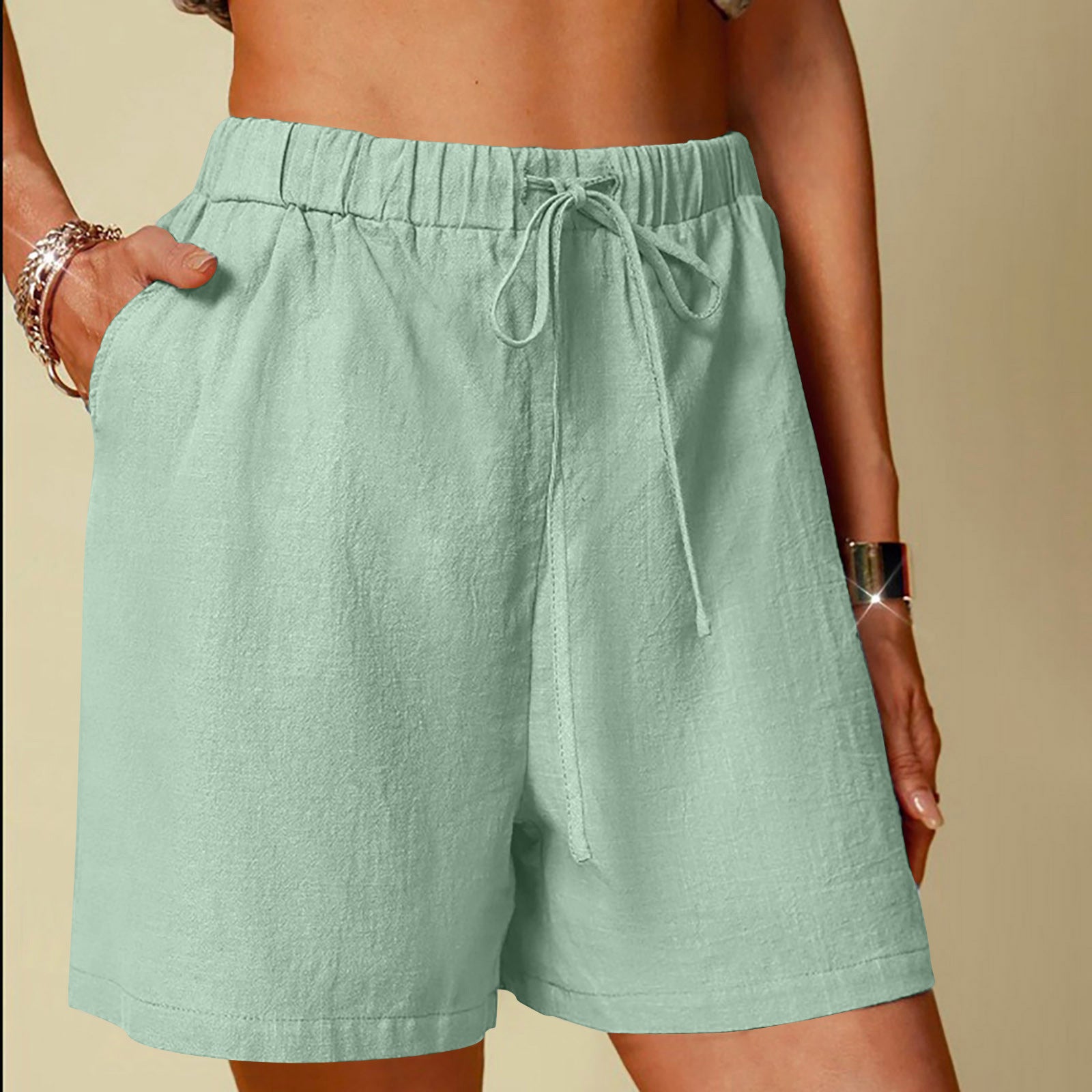 Linen Wide Leg Shorts