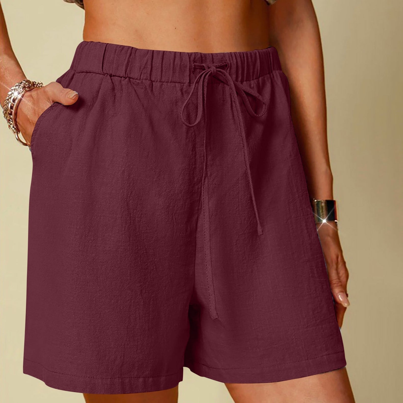Linen Wide Leg Shorts